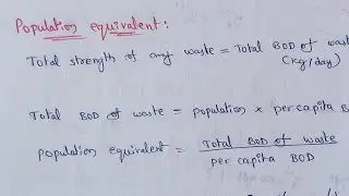 Population equivalent | Population equivalent in sewage