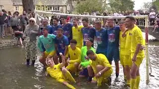 Annual river football match takes place in the River Windrush, Bourton-on-the-Water