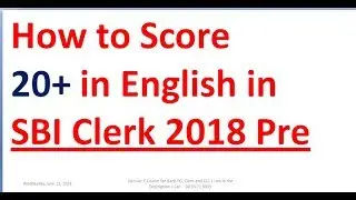 How to Score 20+ in English in SBI Clerk 2018 | in Hindi | By Basant Singhal Sir