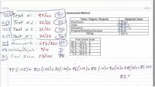 Calculating weighted grades