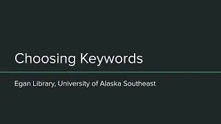 Choosing Keywords