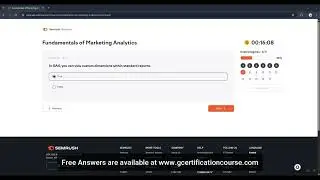 SEMrush Fundamentals of Marketing Analytics Exam Answers | Live Pass