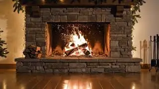24 HOURS LIVE STREAMING 🔥 Purple Fire Indoors | Christmas Ambience That Feels Unreal