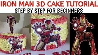 Trending IRON MAN FLASH LIGHT 3D🔦🎂CAKE - How to Make Iron Man Flash Light 3D Cake - Cake Decorating 