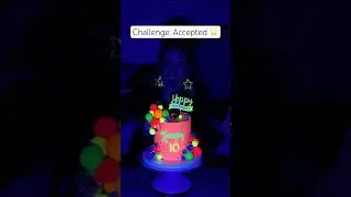 How I Made This Cake GLOW! 🎉🍰 | Glow-in-the-Dark Cake Transformation! ✨ #cakedecorating #shorts
