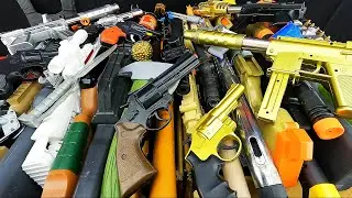 HUGE Box of Toy Guns! Gold Revolvers, Rifles, SMGs & Insane Toy Weapon Collection