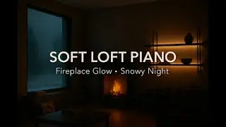 Soft Piano in a Modern Loft Fireplace ❄️ Cozy Winter Ambience (8H)