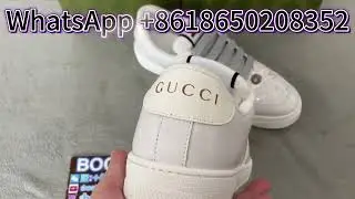 G-ucci Women's GG crystal Screener sneaker in light grey leather