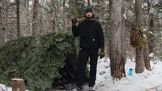 I Built a Bushcraft A-Frame // Part 1 // Great Canadian Winter // 