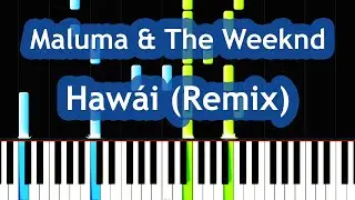 Maluma & The Weeknd - Hawai (Remix) Piano Tutorial