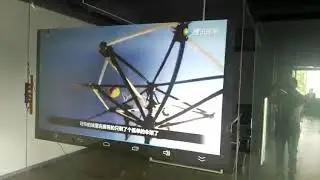 Touch foil on shop window glass for projector solution