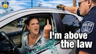 Entitled Psycho Karen Turns Calm Traffic Stop Into Instant Chaos | Karens Getting Arrested By Police