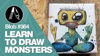 Blob 364 // How to draw monsters // Worlds Tiny Art Canvas Monsters // Drawing Tutorial