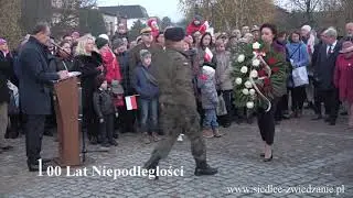 Siedlce. 100 lat Niepodległości. Składanie kwiatów.   11.11.2018r.