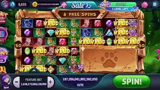 Slotomania SlotoFigz Volcano Set Silver Lion 1.6Q Bet Free Spins #slotomania #SlotoFigz