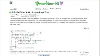 Java Practice It || 4.8 ScannerLogicError || if/ else statement, input, scanner, errors