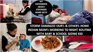 Indian Mom's Morning To Night Routine On Stormy Day with Kids | Breakfast, Shopping & Dinner Routine