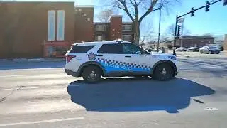 Chicago Police Department unit #9164 is responding code 3.