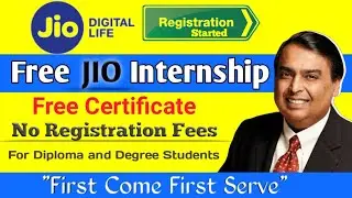 Free JIO Internship with Certificate || No Registration Fees || Diploma and B.tech #jio_internship
