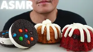 ASMR | M&M Chocolate Cookie Ice Cream Sandwich + Mini Bundt Cakes | The Hangry Mole