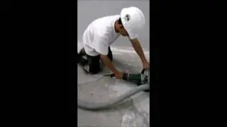 Cup Wheel grinding on super hard concrete
