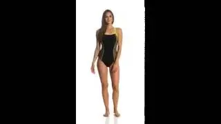 Speedo Watergrid Splice Clip Back One Piece Swimsuit | SwimOutlet.com