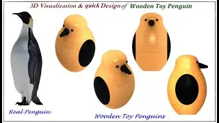 3D Visualization & quick Design of Wooden Toy Penguin in SolidWorks, #creo,#catia #fusion360,#kids