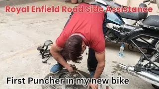 Royal Enfield Road Side Assistance | First Puncher on my new bike | Benefit of Road Side Assistance