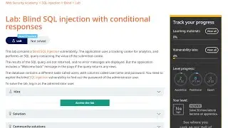 Web Security Academy | SQLi | 11 - Conditional Responses