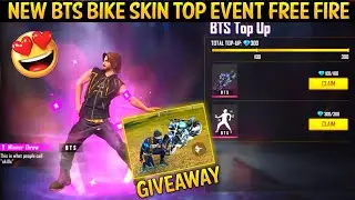 new bts bike skin + emote top up event free fire new event free fire bts top up free fire new emote