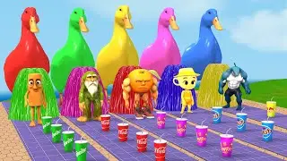 Long Slide Game With Cow Elephant Gorilla Hippopotamus Tiger 3d Animal Game Funny 3d Animals