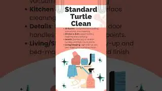 Standard Turtle Clean: Full dusting, vac, mop + sanitizing & high-touch disinfection! 🐢✨ Book now!