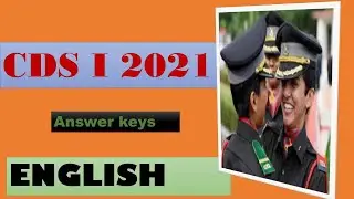 CDS I 2021 English Question paper Answer key ll solutions ll solved paper ll