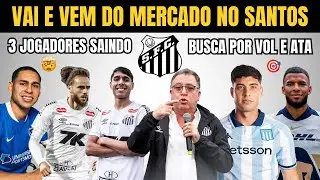 🤯VAI E VEM SANTOS: 3 JOGADORES DE SAÍDA E A BUSCA POR VOLANTE E ATACANTE