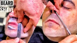 ASMR BEARD SHAVE • No such a hard beard • Small but pleasurable Head Massage