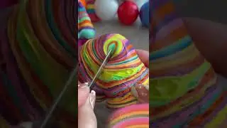 Cutting open a million layers rubber ball #shorts #asmr #satisfyingvideo #cutting ball #colors