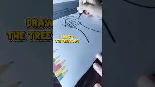 how to make a draw tree house!#fypviral#fyp#drawing#treehouse#kidslearning#viralshort#art#asmr#viral