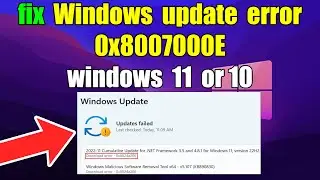 How to fix Windows update error 0x8007000E windows 11 or 10