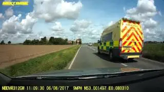 White van makes room for Ambulance, A52 near Skegness