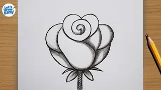 How to Draw a Rose | Easy Pencil Drawing Step by Step | flower drawing easy