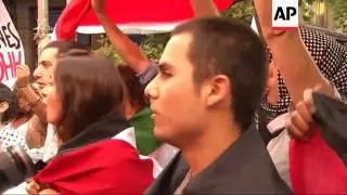 Chileans take to the streets to show support to Palestinians