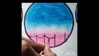 easy sky drawing||cavas circle drawing||#viral #trending #shorts #satisfying #art #sky #colors #art