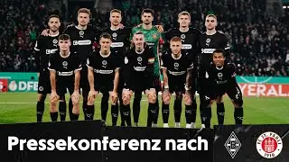 Die Pressekonferenz nach dem Sieg im DFB-Pokal bei Borussia M&ouml;nchengladbach