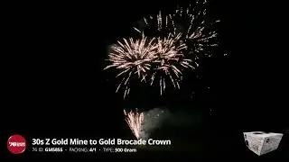 GM585S 30s Z Gold Mine to Gold Brocade Crown - 500 Gram 30 Shot Firework - '76 Show Series