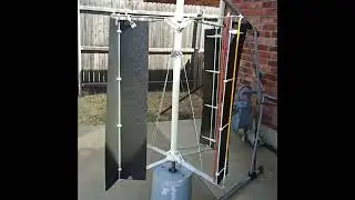 Vertical Axis Wind Turbine (VAWT) with flaps! test