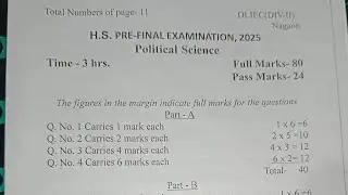 #political science #class12 #nagaon #hs #prefinalexam#questionpaper2025 #asseb #ahsc #seba #assam 