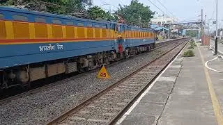 Kalyan wag7m twin with freight train 