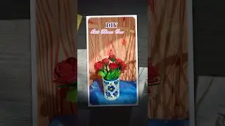 DIY Cute Flower Vase with Drawing 🎨 | Aesthetic Handmade Decor | DIY Flower Vase Making 🎨
