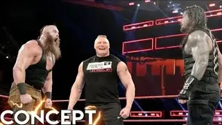 Braun Strowman and Kane attacks Roman Reigns in Steel Cage