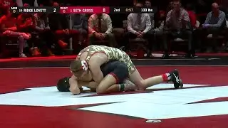 133 LBS: Ridge Lovett (Nebraska) Vs. #1 Seth Gross (Wisconsin) | 2020 B1G Wrestling
